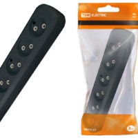 Колодка розеточная 6 гнезд 2П б/з 10А 250В черная TDM