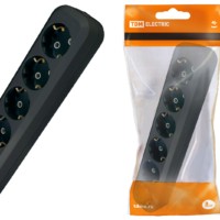 Колодка розеточная 6 гнезд 2П+З 16А 250В черная TDM