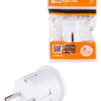 Вилка с/з круглая белая 10А 250В TDM