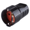 Кабельная розетка рифленая 2П+З 16А 250B черная TDM