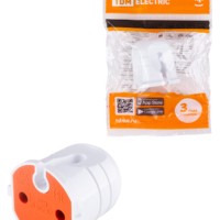 Кабельная розетка б/з белая с красной вставкой 10А 250B белая TDM