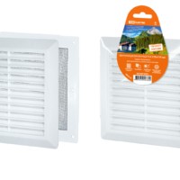 Решетка разъемная с москитной сеткой, наклонные жалюзи, 175х175 TDM