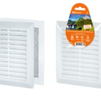 Решетка разъемная с москитной сеткой, наклонные жалюзи, 218х295 TDM