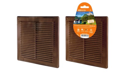 Решетка разъемная с москитной сеткой, 208х208 “ЭКО” (коричн.) TDM