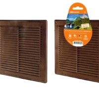 Решетка разъемная с москитной сеткой, 250х250 “ЭКО” (коричн.)TDM