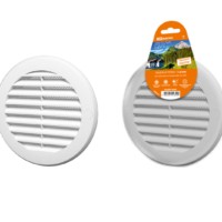 Решетка круглая с москитной сеткой, с фланцем d125, внеш. D161, бел. TDM