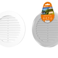 Решетка круглая с москитной сеткой, с фланцем d150, внеш. D200, бел. TDM