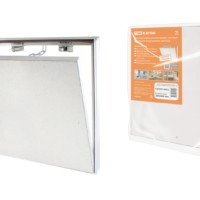 Люк под плитку, алюминиевый, съемный, нажимной, ограничитель-цепочка, 200х400, TDM