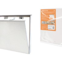 Люк под плитку, алюминиевый, съемный, нажимной, ограничитель-цепочка, 300х300, TDM