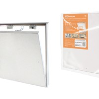 Люк под плитку, алюминиевый, съемный, нажимной, ограничитель-цепочка, 300х400, TDM