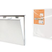 Люк под плитку, алюминиевый, съемный, нажимной, ограничитель-цепочка, 500х400, TDM