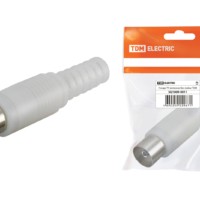 Разъём антенный гнездо ТВ пласт. без пайки белое TDM