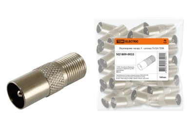 Переходник гнездо F – штекер ТВ б/п TDM