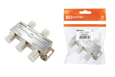 Делитель ТВ «краб»х4 под F разъём 5-1000 МГц TDM