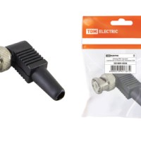 Штекер BNC под винт с колпачком угловой, инд. упаковка TDM