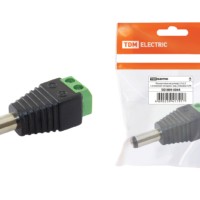 Разъём питания штекер 2.1х5.5 с клеммной колодкой, инд. упаковка TDM