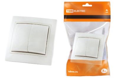Выключатель 2кл. 10А белый Таймыр TDM