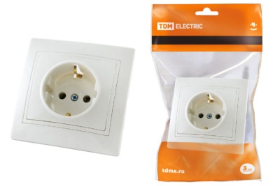 Розетка 2П+З 16А 250В белая “Таймыр” TDM