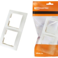 Рамка 2-х постовая горизонтальная белая “Таймыр” TDM