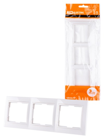 Рамка 3-х постовая горизонтальная белая “Таймыр” TDM