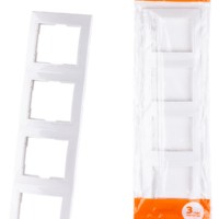 Рамка 4-х постовая вертикальная белая “Таймыр” TDM