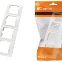 Рамка 4-х постовая горизонтальная белая “Таймыр” TDM