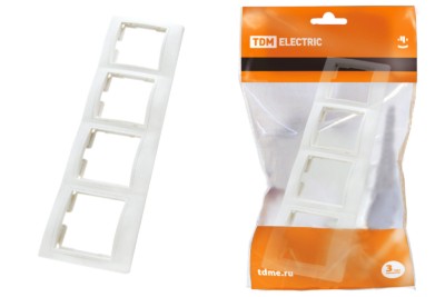 Рамка 4-х постовая горизонтальная белая “Таймыр” TDM