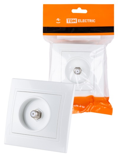 Розетка телевизионная типа F (SAT) белая “Таймыр” TDM