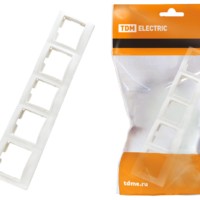 Рамка 5 постовая горизонтальная белая “Таймыр” TDM