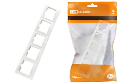 Рамка 5 постовая горизонтальная белая “Таймыр” TDM