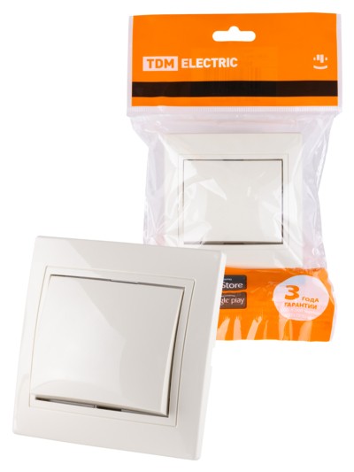 Выключатель 1кл. 10А сл. кость Таймыр TDM