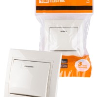 Выключатель 1кл. с подсветкой 10А сл. кость Таймыр TDM