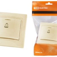 Кнопка звонковая с подсветкой 6А сл. кость “Таймыр” TDM