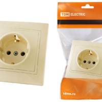 Розетка 2П+З 16А 250В сл. кость “Таймыр” TDM