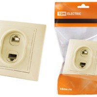 Розетка ТФ RJ11 + ПК RJ45 сл. кость “Таймыр” TDM