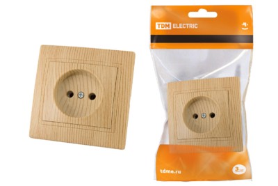 Розетка 2П 10А 250В “ЭКО” (сосна) “Таймыр” TDM