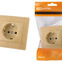 Розетка 2П+З 16А 250В “ЭКО” (сосна) “Таймыр” TDM