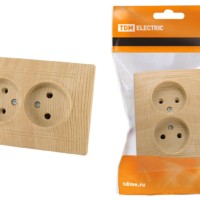 Розетка двойная 2П 10А 250В “ЭКО” (сосна) “Таймыр” TDM