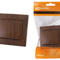 Выключатель 1кл. с подсветкой 10А ЭКО (бук) Таймыр TDM