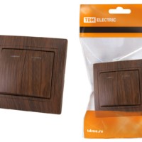 Выключатель 2кл. с подсветкой 10А ЭКО (бук) Таймыр TDM