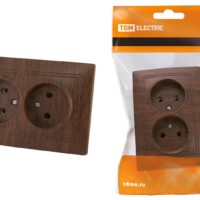 Розетка двойная 2П 10А 250В “ЭКО” (бук) “Таймыр” TDM