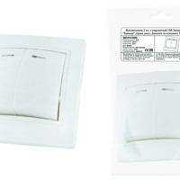 Выключатель 2кл. с подсветкой 10А белый Таймыр TDM