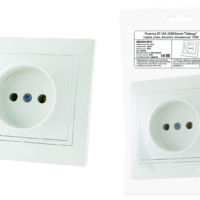 Розетка 2П 10А 250В белая “Таймыр” (пром. упак., бакелит. основание) TDM