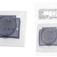 Розетка 2П+З с защ. шт. и крышкой 16А 250В IP44 белая “Таймыр” (пром. упак., бакелит. основание) TDM