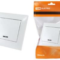 Выключатель 1кл. с подсветкой 10А белый Лама TDM