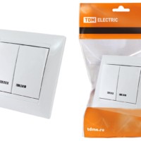 Выключатель 2кл. с подсветкой 10А белый Лама TDM