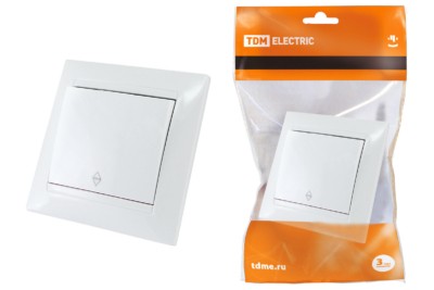 Выключатель 1кл. проходной 10А белый Лама TDM