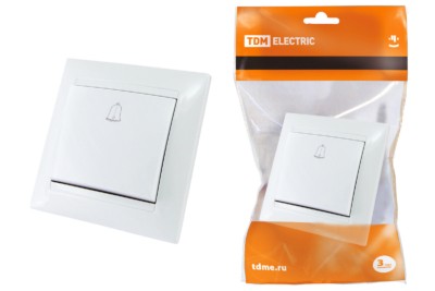 Кнопка звонковая 6А белая “Лама” TDM