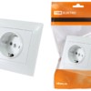 Розетка 2П+З 16А 250В с защ. шт. белая “Лама” TDM