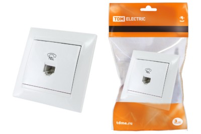 Розетка ТФ RJ11 белая “Лама” TDM